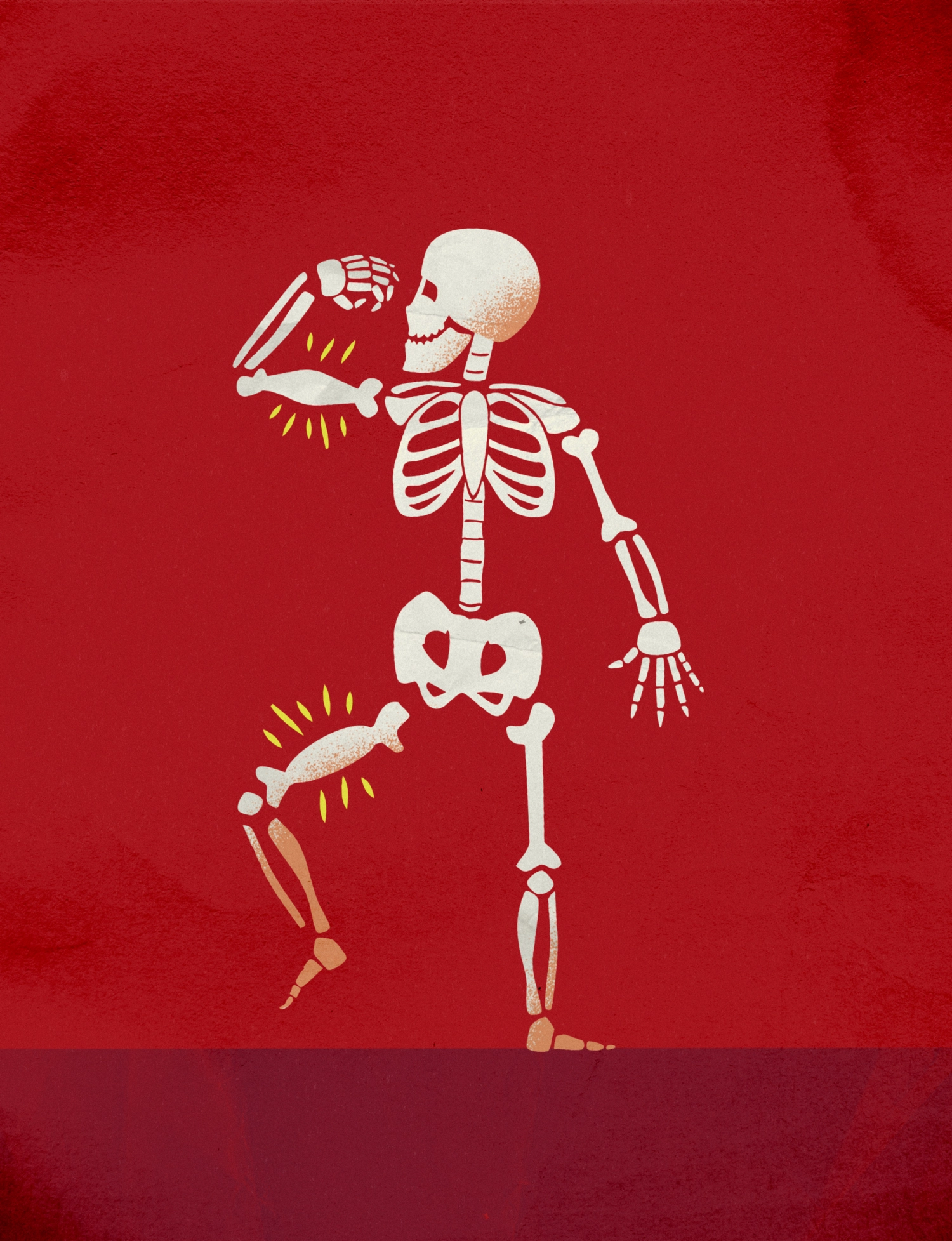 Illustration på glatt skelett
