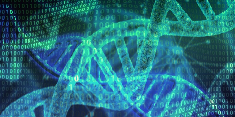 DNA-kod och helix.