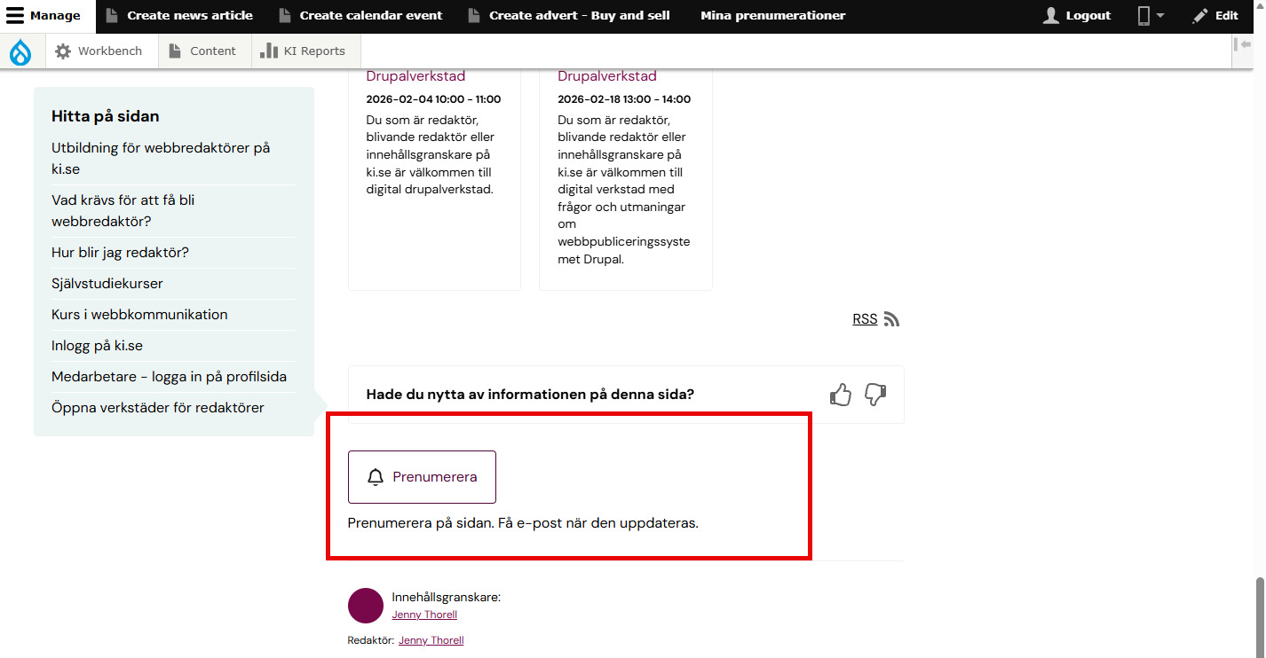 Skärmdump för medarbetare