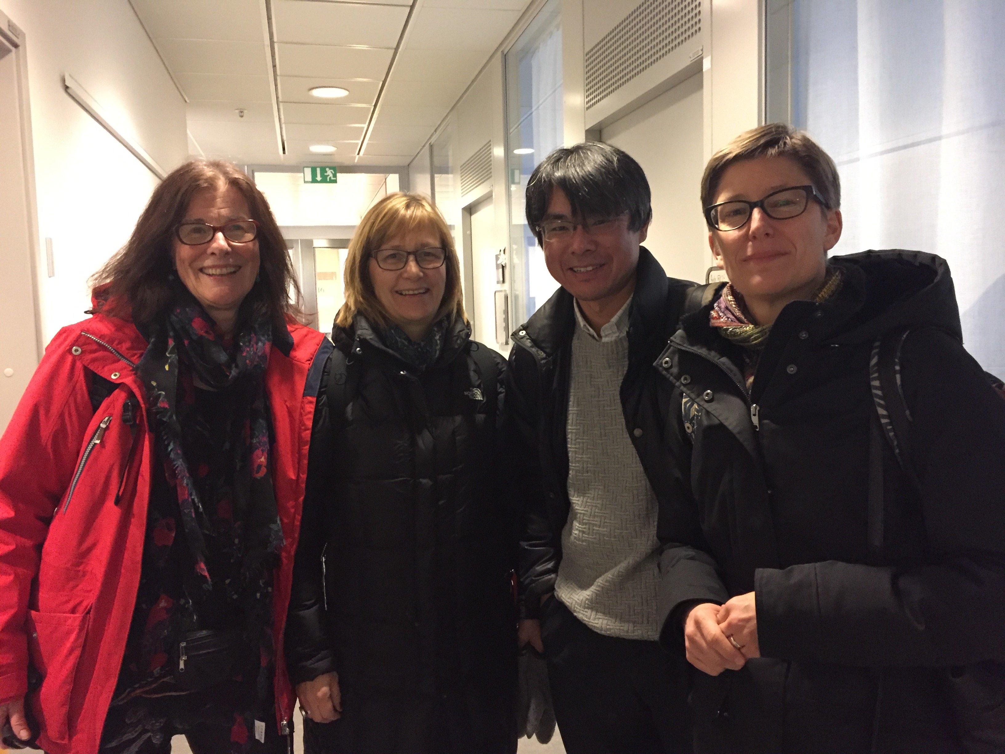 Från vänster: Barbro Lewin, Uppsala Universitet, Ann-Marie Öhrvall, FoU Nordost, Ryo Suzuki, Ryukyu Universitet, Kristina Engwall, FoU Södertörn.