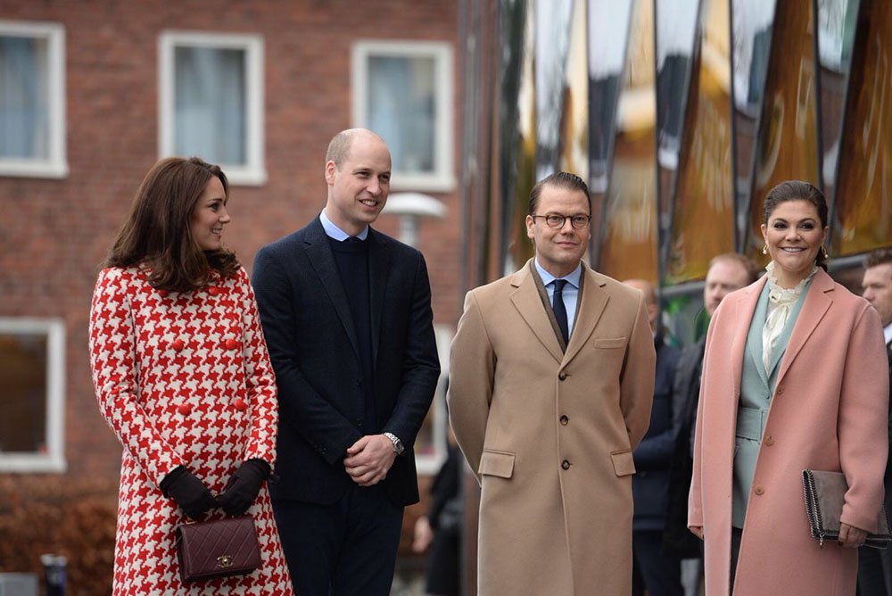 Kate Middleton and Prince William, the Duke and Duchess of Cambridge, along with Prince Daniel and Crown Princess Victoria. 