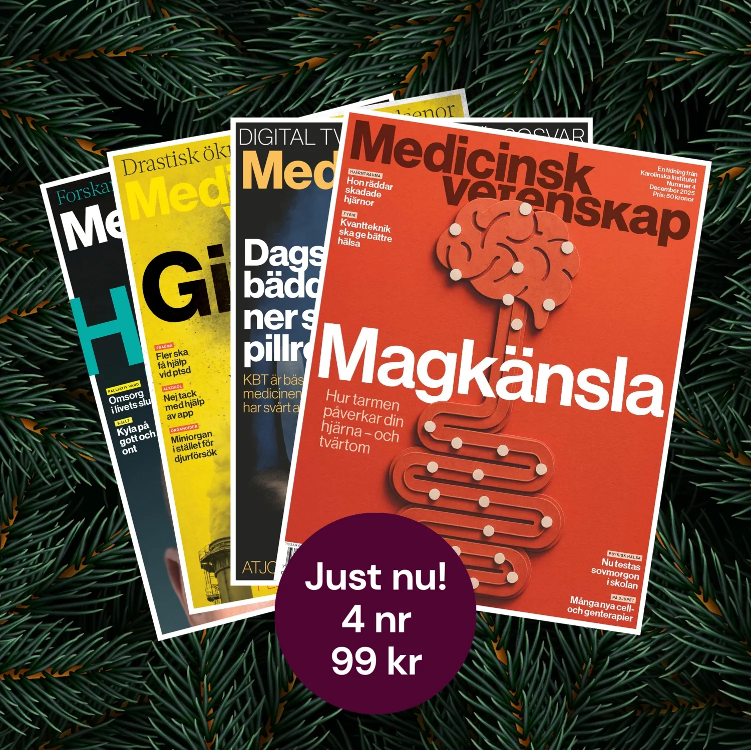 Fyra omslag Medicinsk Vetenskap JUL 2025