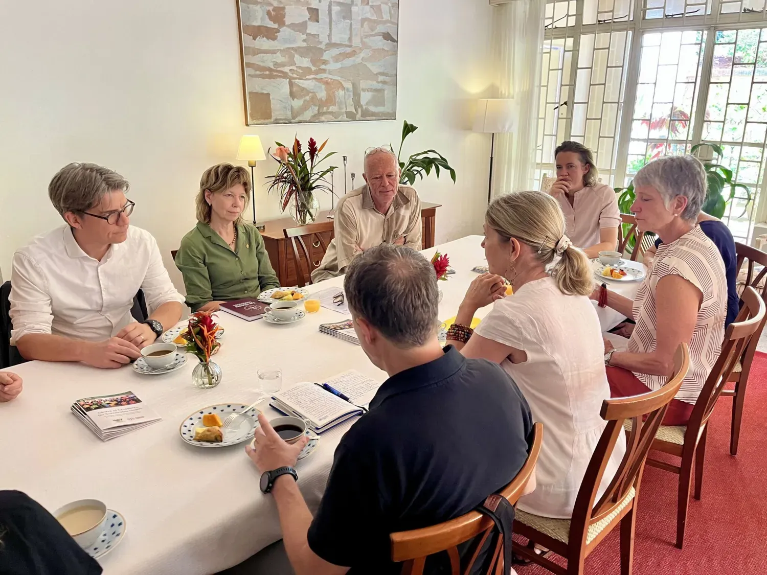 KI President Annika Östman Wernerson met with Maria Håkansson, the Ambassador of Sweden to Uganda, Lotta Segerström Tejpar, Head of the Political Section, and Tomas Lundström, Health Counsellor