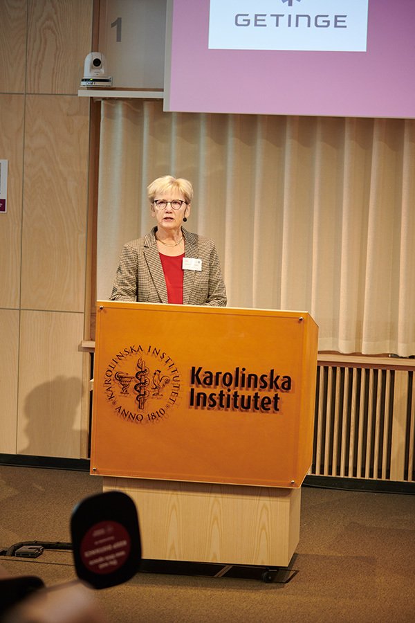 Agneta Richter-Dahlfors vid AIMES invigningsceremoni i Biomedicum den 30 september 2020.