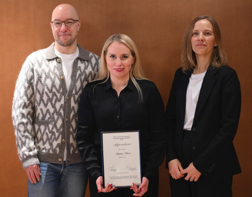 Johannes Arpegård, medicinsk rådgivare på Pfizer, Anna Thor, stipendiat och forskare vid CLINTEC och Karin Söderkvist, vetenskaplig sekreterare vid Svensk Förening för Urologisk Onkologi.