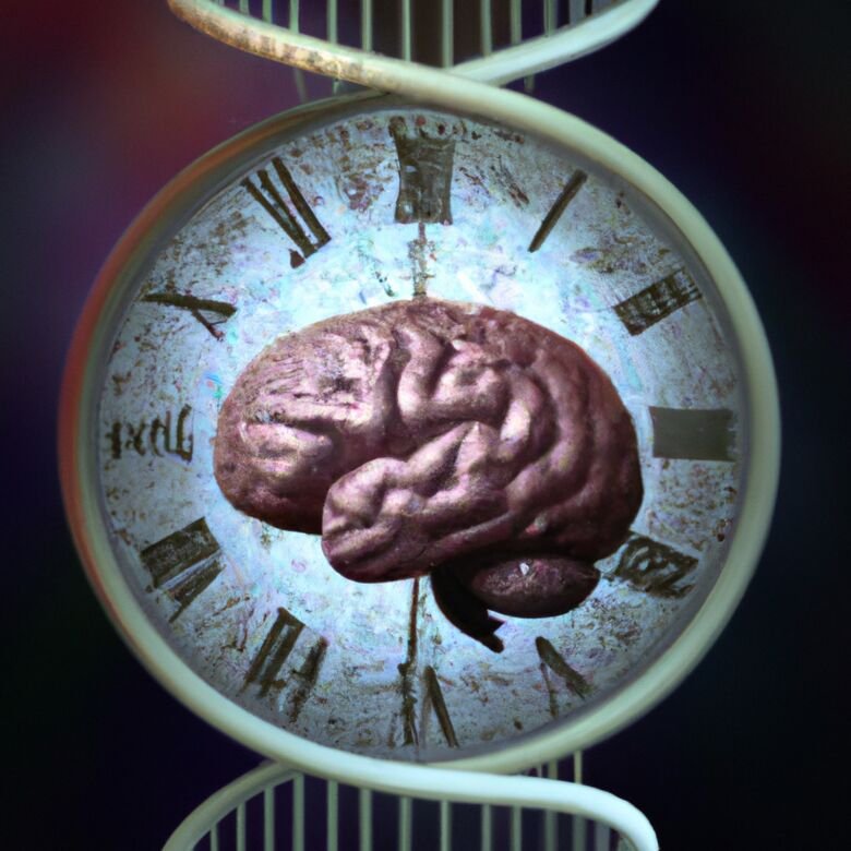 AI-bild av hjärnan och biologisk ålder.
