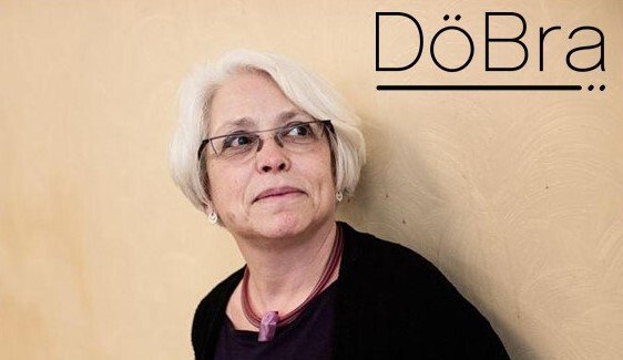 Carol Tishelman och logotype till DöBra-projektet.