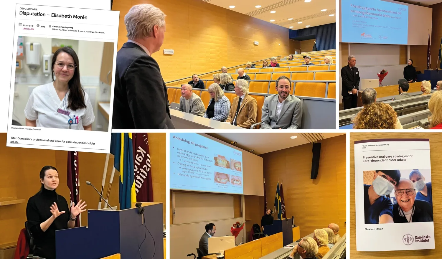 Collage med bilder från disputation