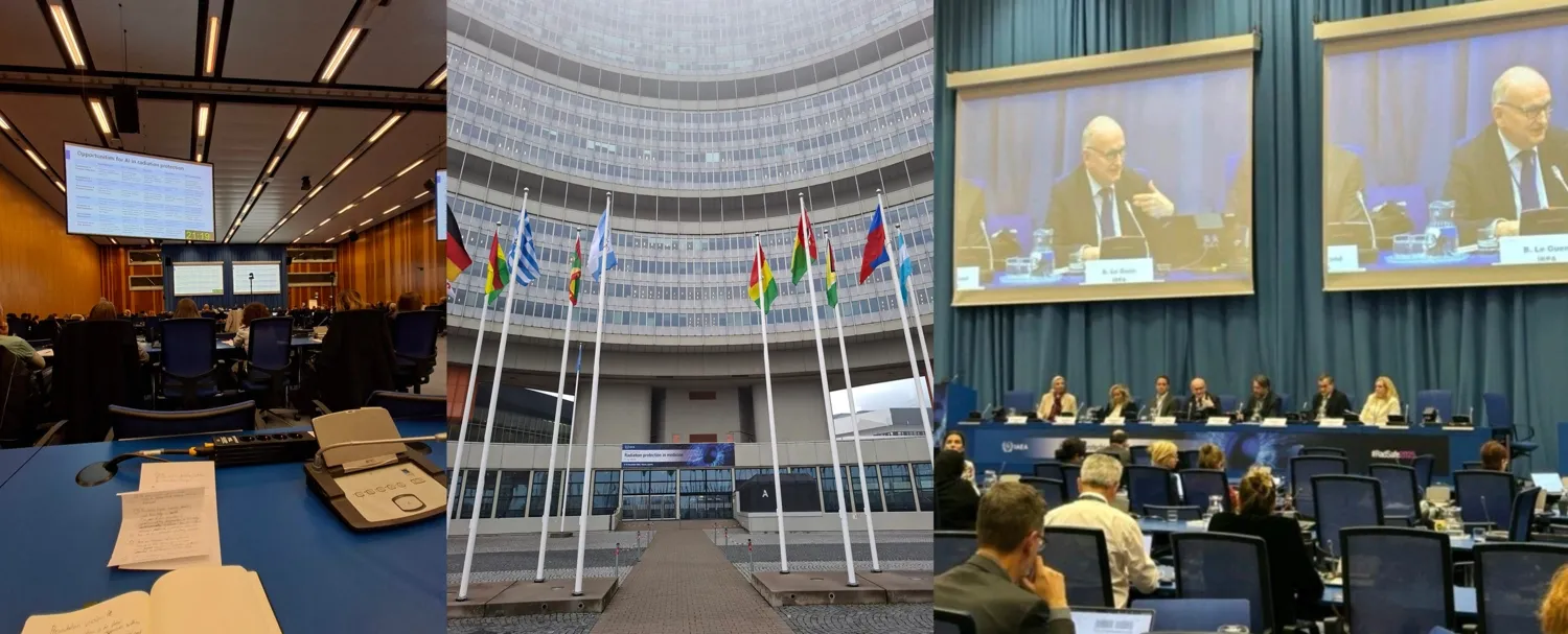 collagage med tre bilder från konferens i Wien