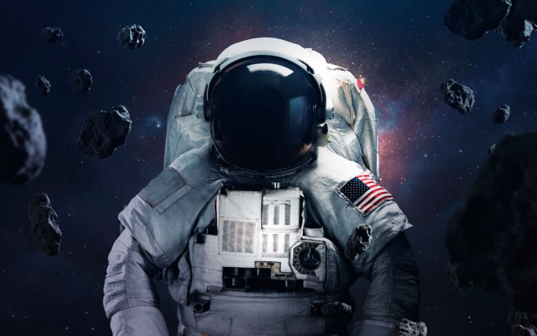 En fotolik illustration på en astronaut i rymden.
