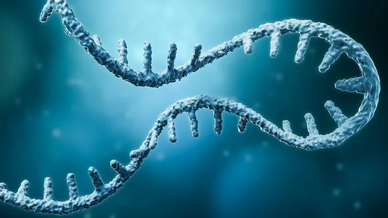 Dekorativ illustration av mRNA.