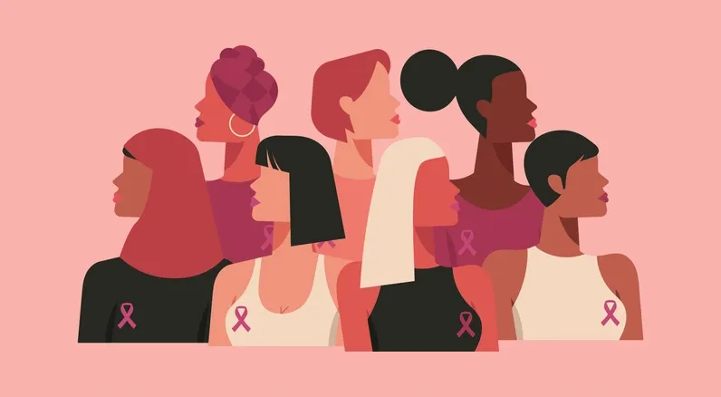 Illustration av kvinnor med bröstcancer