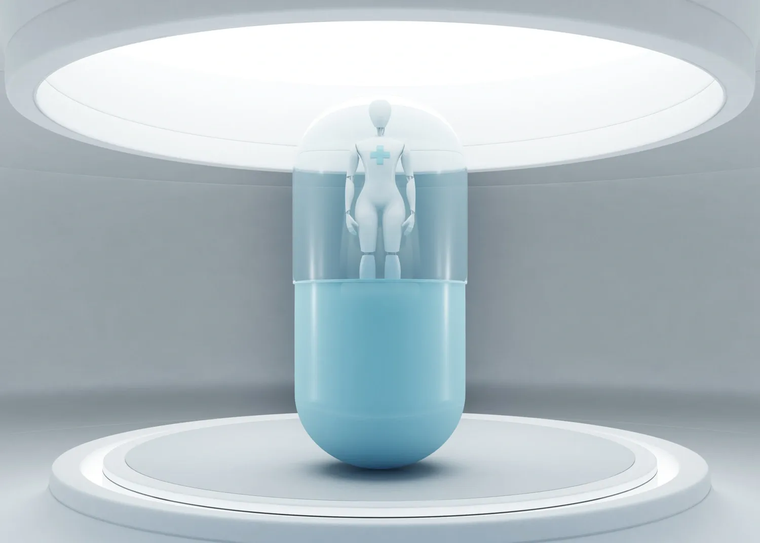 Artificiell intelligens läkare för smart sjukhus eller klinik, framtida teknik för hälso-och robot. - Bildbanksfoto