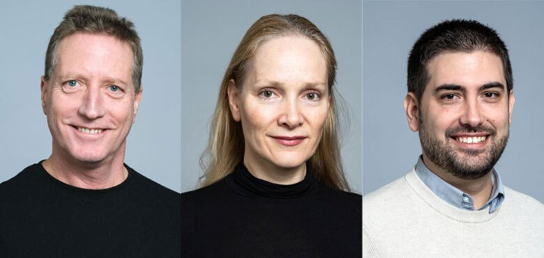 porträtt på tre forskare