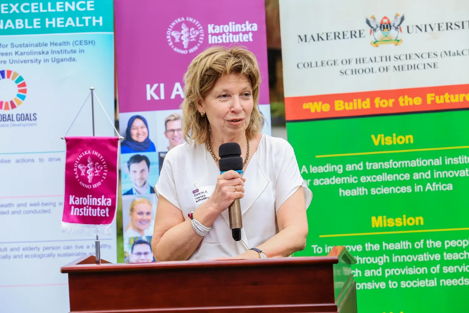 Annika Östman Wernerson during an Alumni event at Makerere University in Uganda