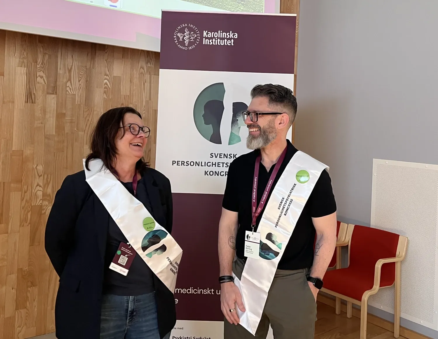 Initiativtagarna till konferenserna, från vänster Niki Sundström, leg. psykolog, vårdenhetschef och Peder Björling, medicinskt ledningsansvarig läkare Psykiatri Sydväst
