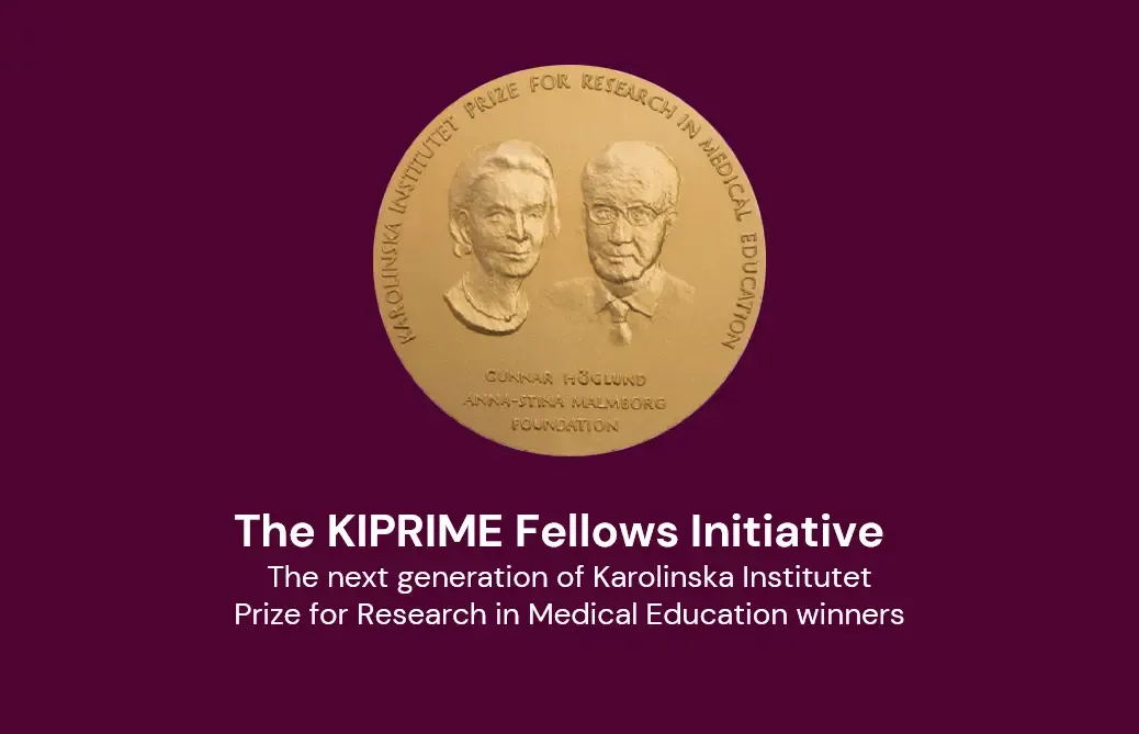 KIPRIME Fellows Initiative medalj i guld med bild på grunderna Gunnar Höglund och Anna-Stina Malmborg.