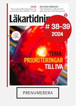 Första sidan av tidningen Läkartidningen, bild på siren