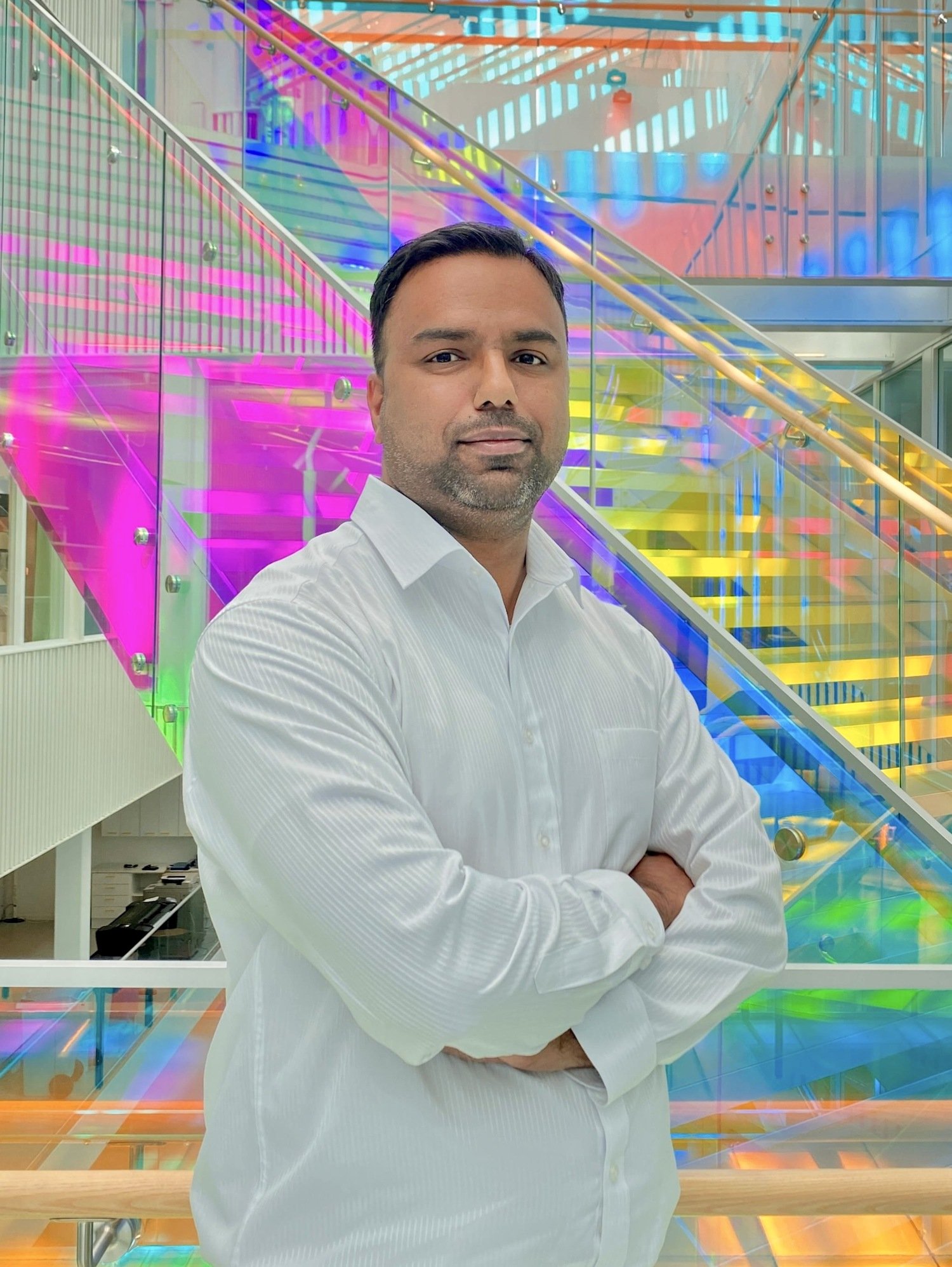 Porträtt av Muhammad Faisal, postdoc, Division of Clinical Geriatrics, NVS i Neo.