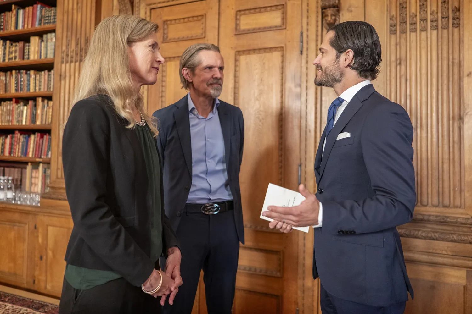 One woman and two men