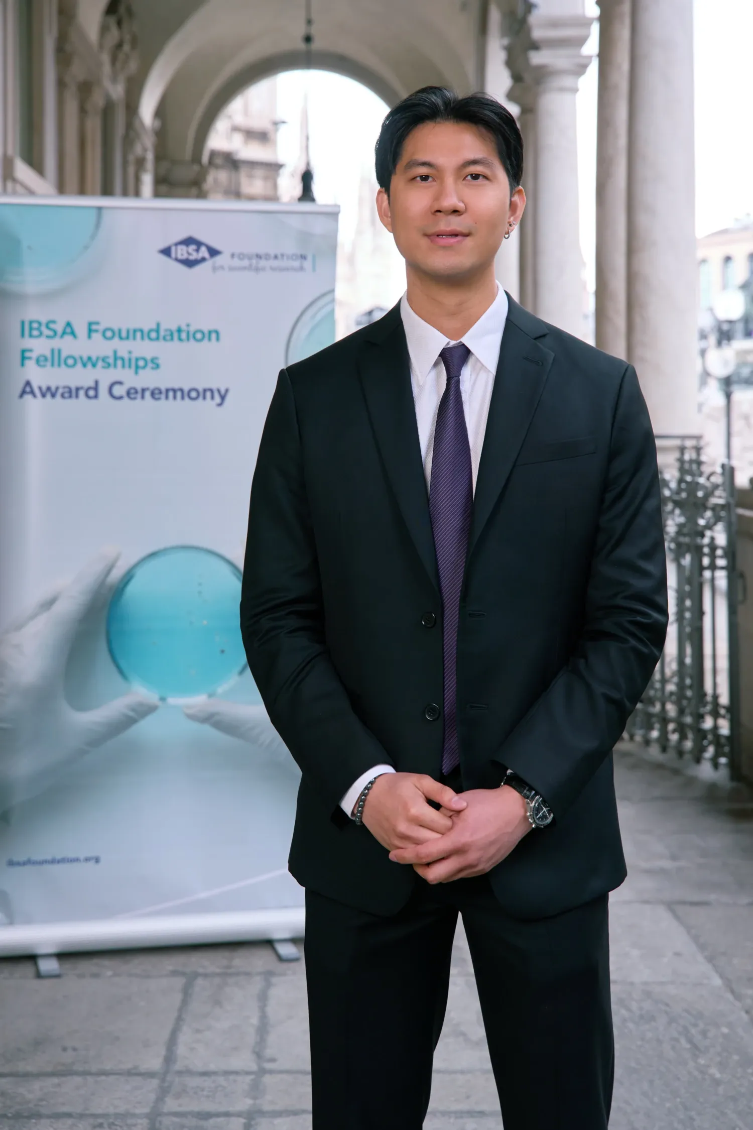 Porträtt av Prach Techameena, taget vid prisutdelningen för den 12:e upplagan av IBSA Foundation Fellowships i Milano.