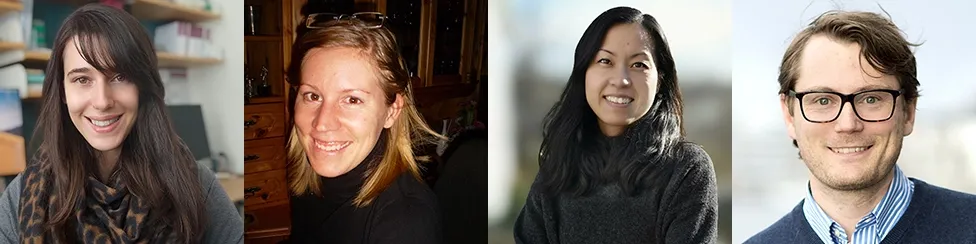 Porträttfoton fyra i rad föreställande Iva Filipovic, Caroline Palm Apergi, Sidinh Luc och Mattias Carlsten.