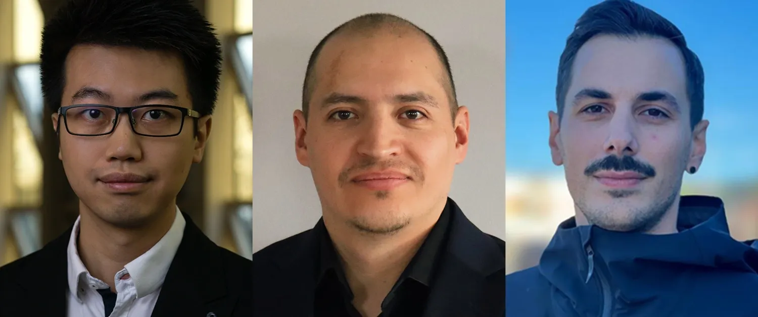 Porträtt av Xiaofei Li, Luis Enrique Arroyo-Garcia, Konstantinos Chiotis.
