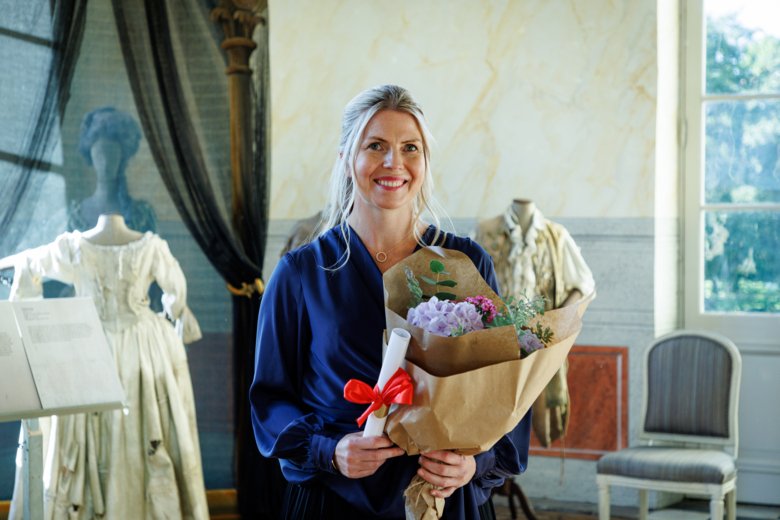 Sara Stormoen, Sveriges första logoped med diplom från Silviahemmet.