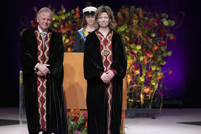 Annika Östman Wernerson och Ole Petter Ottersen under installationsceremonin.