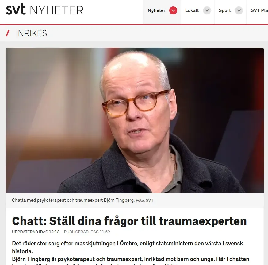 Björn Tingberg i SVT Nyheter