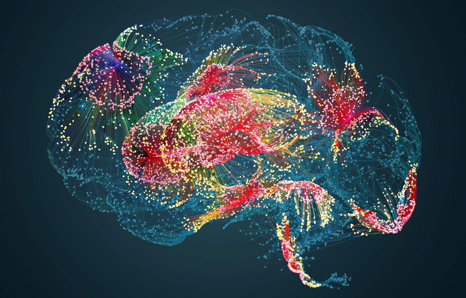 Illustration färgglad hjärna