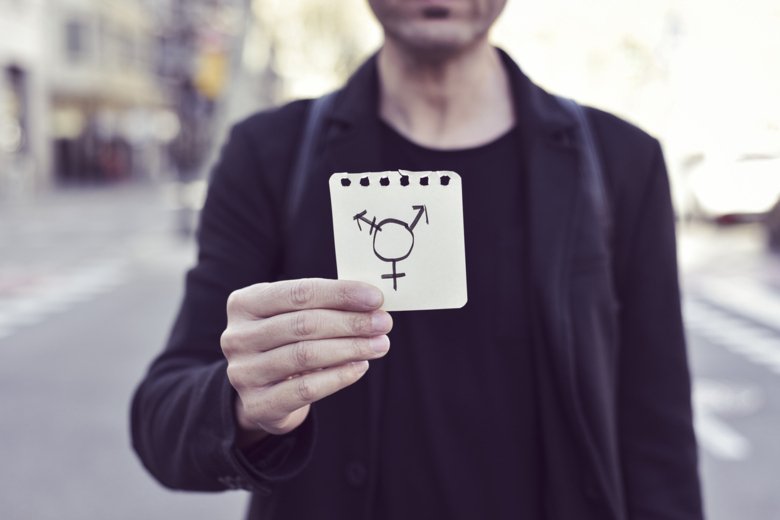 Photo of transgender symbol.