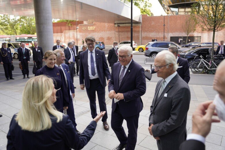 H.E. Tysklands president Frank-Walter Steinmeier tillsammans med H.M. kung Carl XVI Gustaf besöker Karolinska Institutet och Karolinska Universitetssjukhuset.