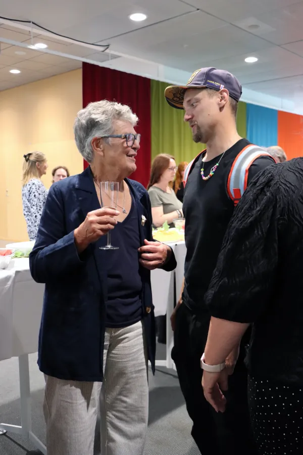 Avslutningssamtal och avtackning av Lena Nilsson-Wikmar den 8 september 2025. Från lärosal och mingelyt i ANA23, Flemingsberg