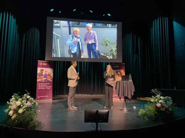 Dagens konferencierer Davide Liborio Vetrano och Breiffni Leavy.