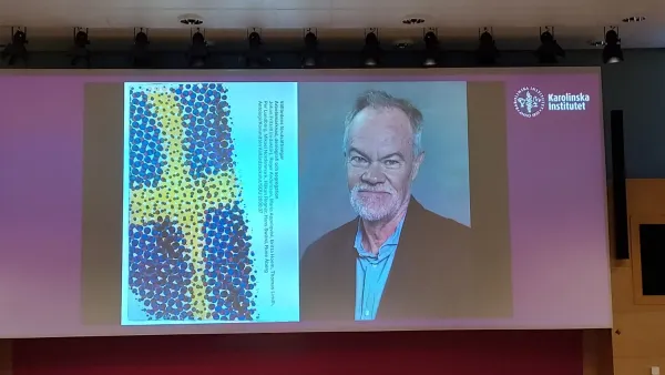 Bild på Johan Fritzell från symposiet.