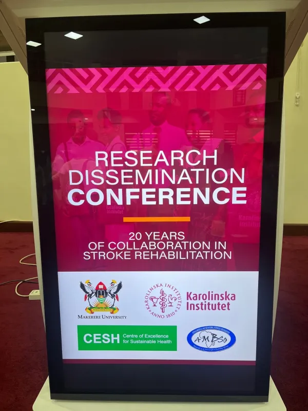Bild på annons för Research Dissemination Conference: 20 Years of Collaboration in Stroke Rehabilitation, Uganda november 2025.