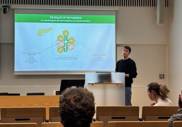 Forskare presenterar sitt projekt