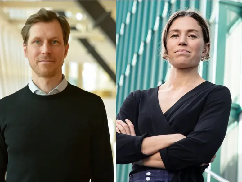 Porträttbild på Sven ALfonsson till vänster och Agnes ELmberger till höger.