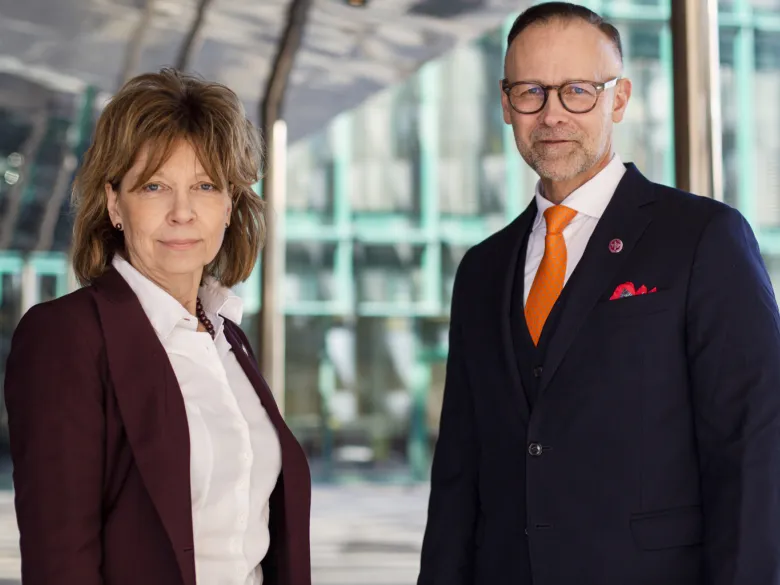 Rektor Annika Östman Wernerson och prorektor Martin Bergö