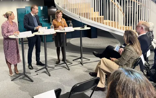 Annika Östman Wernerson in a panel discussion at the presentation of the Swedish government&#039;s updated life science strategy