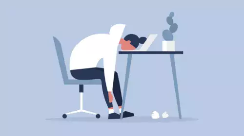 Illustration of tired person.