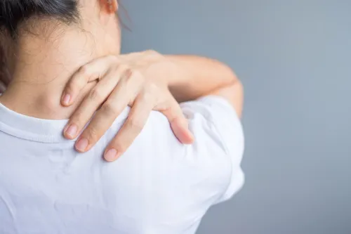 Woman with neck pain