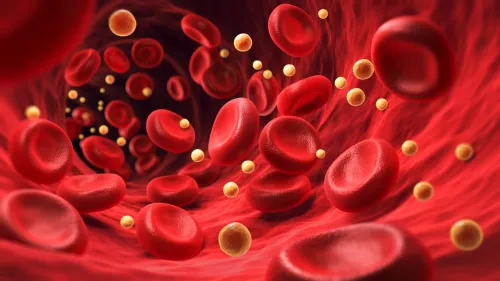 Blood platelets and proteins slide down blood vessels. Illustration.