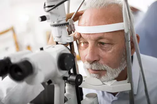 Man gets an eye examination