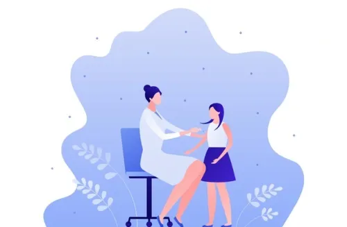 Illustration of vaccination of a girl