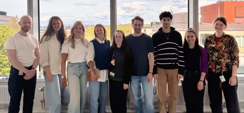Group photo research team Leo Hanke. Left to right: Left to right: Carl Johan Hagströmer, Mirte Pascha, Lea Bräckow, Amanda Borgenstam, Iris Rocamonde Lago, Leo Hanke, Fares Elsaid, Aliki Popidou, Anna Králová.