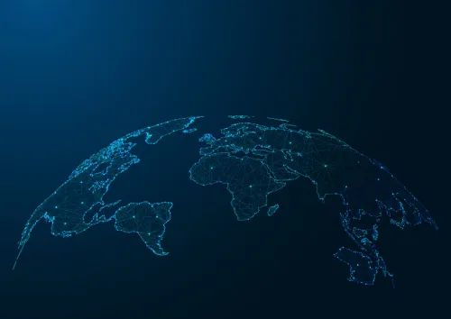A world map connected