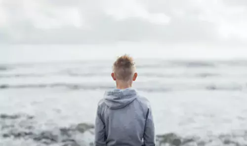 A boy by the sea