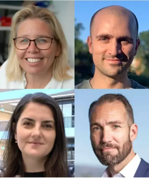 Four researchers in a photo collage.
